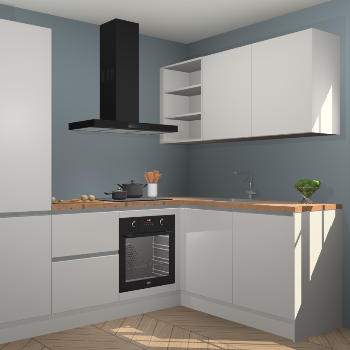 Zijdegrijze greeploze keuken Krakau 114013