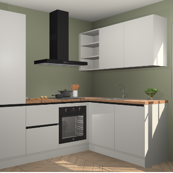 Zijdegrijze greeploze keuken Krakau 114019