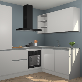 Zijdegrijze greeploze keuken Krakau 114170