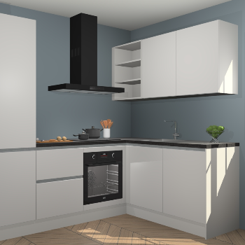 Zijdegrijze greeploze keuken Krakau 114171