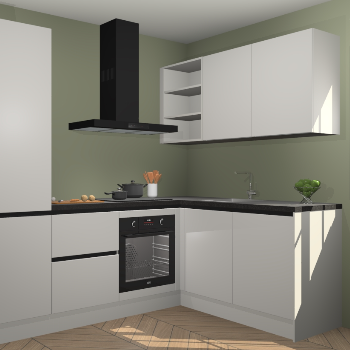 Zijdegrijze greeploze keuken Krakau 114186