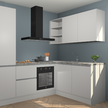 Zijdegrijze greeploze keuken Krakau 114172