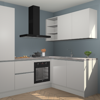 Zijdegrijze greeploze keuken Krakau 114173