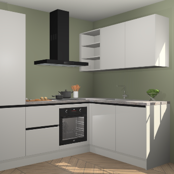 Zijdegrijze greeploze keuken Krakau 114188