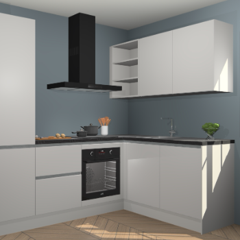 Zijdegrijze greeploze keuken Krakau 114174