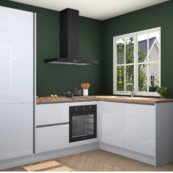 Sneeuwwitte hoogglans greeploze keuken Linz 113948