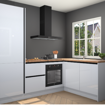 Sneeuwwitte hoogglans greeploze keuken Linz 113951