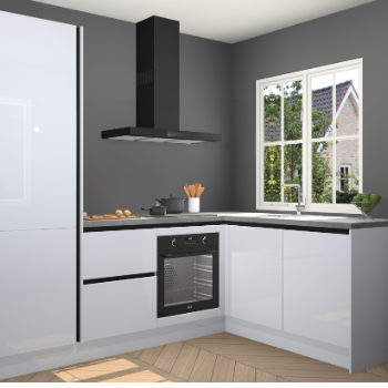 Sneeuwwitte hoogglans greeploze keuken Linz 114392