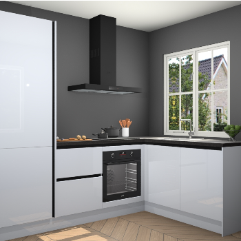 Sneeuwwitte hoogglans greeploze keuken Linz 114398