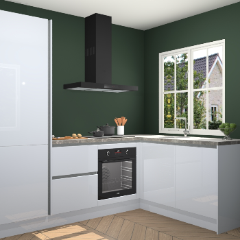 Sneeuwwitte hoogglans greeploze keuken Linz 114401