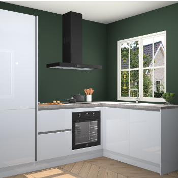 Sneeuwwitte hoogglans greeploze keuken Linz 114407