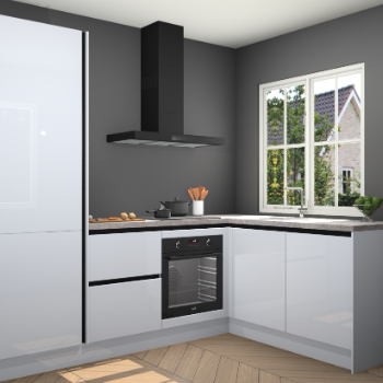 Sneeuwwitte hoogglans greeploze keuken Linz 114410