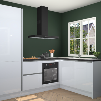 Sneeuwwitte hoogglans greeploze keuken Linz 114413