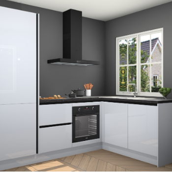 Sneeuwwitte hoogglans greeploze keuken Linz 114416