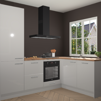 Zijdegrijze hoogglans  keuken Linz 114417