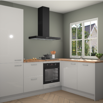 Zijdegrijze hoogglans  keuken Linz 114418