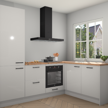 Zijdegrijze hoogglans  keuken Linz 114420