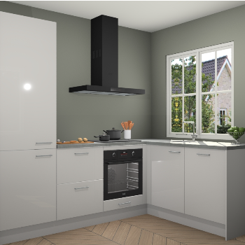 Zijdegrijze hoogglans  keuken Linz 114526