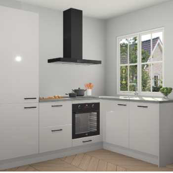 Zijdegrijze hoogglans  keuken Linz 114528