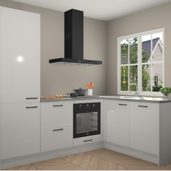 Zijdegrijze hoogglans  keuken Linz 114529