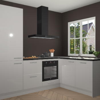 Zijdegrijze hoogglans  keuken Linz 114531