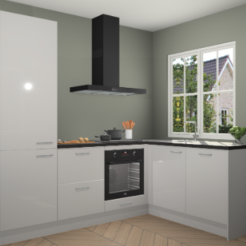 Zijdegrijze hoogglans  keuken Linz 114532