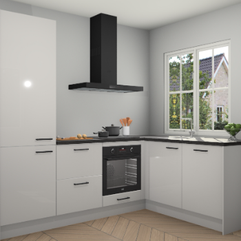 Zijdegrijze hoogglans  keuken Linz 114534