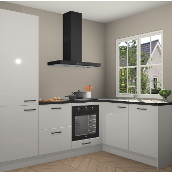 Zijdegrijze hoogglans  keuken Linz 114535