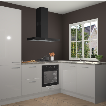 Zijdegrijze hoogglans  keuken Linz 114537