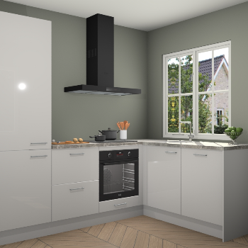 Zijdegrijze hoogglans  keuken Linz 114538