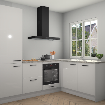 Zijdegrijze hoogglans  keuken Linz 114540