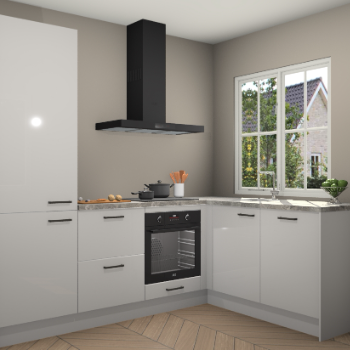 Zijdegrijze hoogglans  keuken Linz 114541