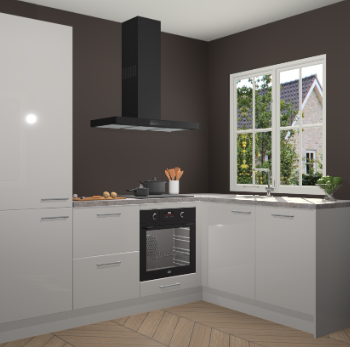 Zijdegrijze hoogglans  keuken Linz 114543