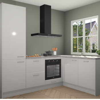 Zijdegrijze hoogglans  keuken Linz 114544