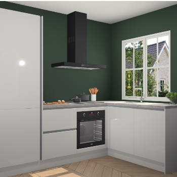 Zijdegrijze hoogglans greeploze keuken Linz 114545