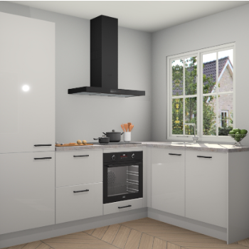 Zijdegrijze hoogglans  keuken Linz 114546