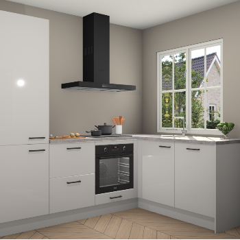 Zijdegrijze hoogglans  keuken Linz 114547