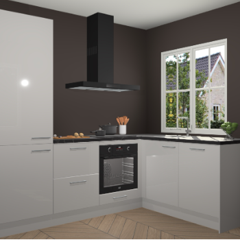 Zijdegrijze hoogglans  keuken Linz 114549