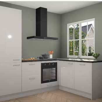 Zijdegrijze hoogglans  keuken Linz 114550