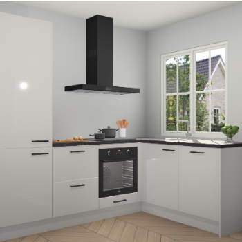 Zijdegrijze hoogglans  keuken Linz 114552