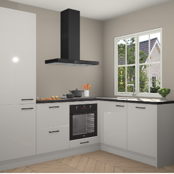 Zijdegrijze hoogglans  keuken Linz 114553