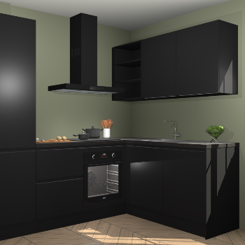 Zwarte greeploze keuken Krakau 114594