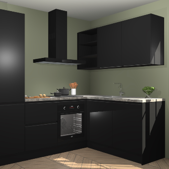 Zwarte greeploze keuken Krakau 114595