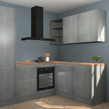 Beton Parelgrijs greeploze keuken Krakau 114223