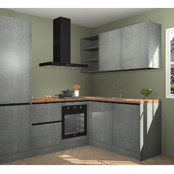 Beton Parelgrijs greeploze keuken Krakau 114226