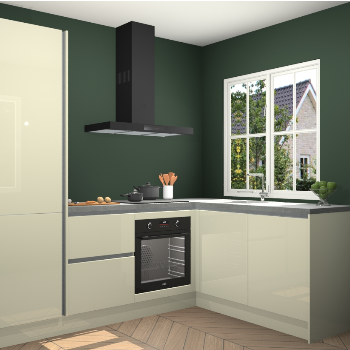 Magnolia hoogglans greeploze keuken Linz 114663