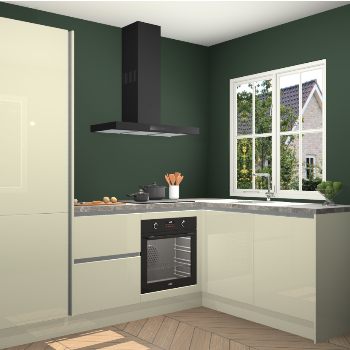 Magnolia hoogglans greeploze keuken Linz 114675