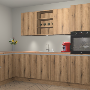 Goud Eiken greeploze keuken Gotenburg 114045