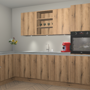 Goud Eiken greeploze keuken Gotenburg 114051