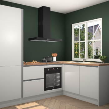 Zijdegrijze greeploze keuken Linz 114863